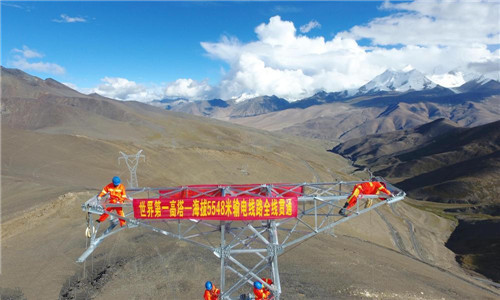 僑洋實業慶賀：世界首條海拔最高5548米的110千伏輸電線路全線貫通